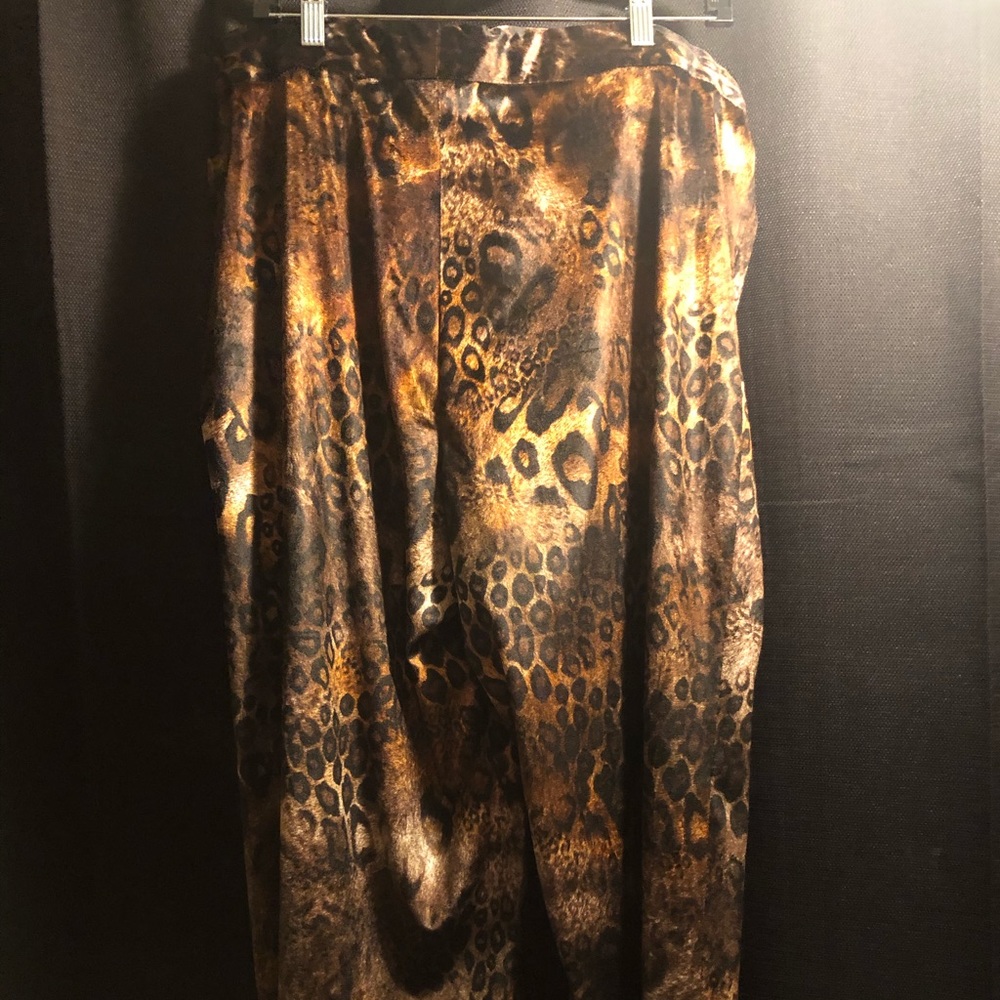 Wide leg comfy pants in a soft animal print. NWOT